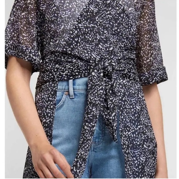 Express Printed Wrap Front Kimono Cover-up - Picture 5 of 10